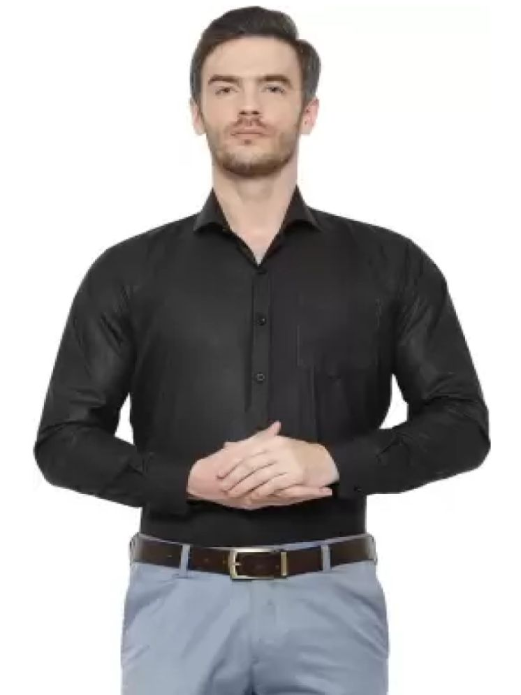     			THREADDZILLAA Cotton Blend Slim Fit Solids Full Sleeves Men's Casual Shirt - Black ( Pack of 1 )