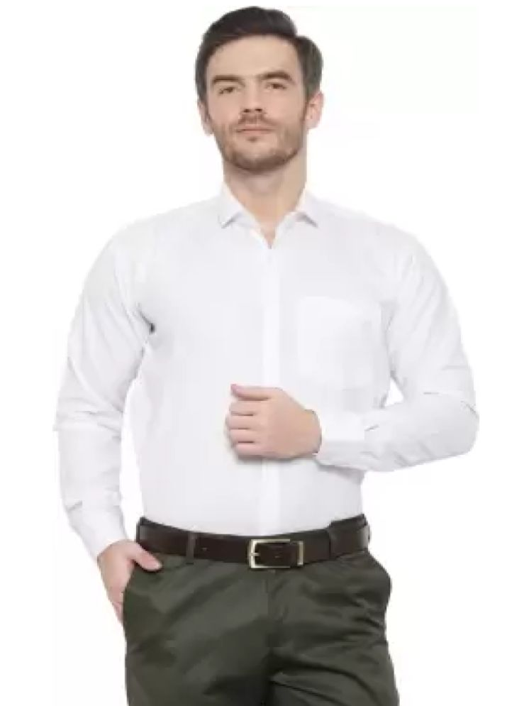     			THREADDZILLAA Cotton Blend Slim Fit Solids Full Sleeves Men's Casual Shirt - White ( Pack of 1 )