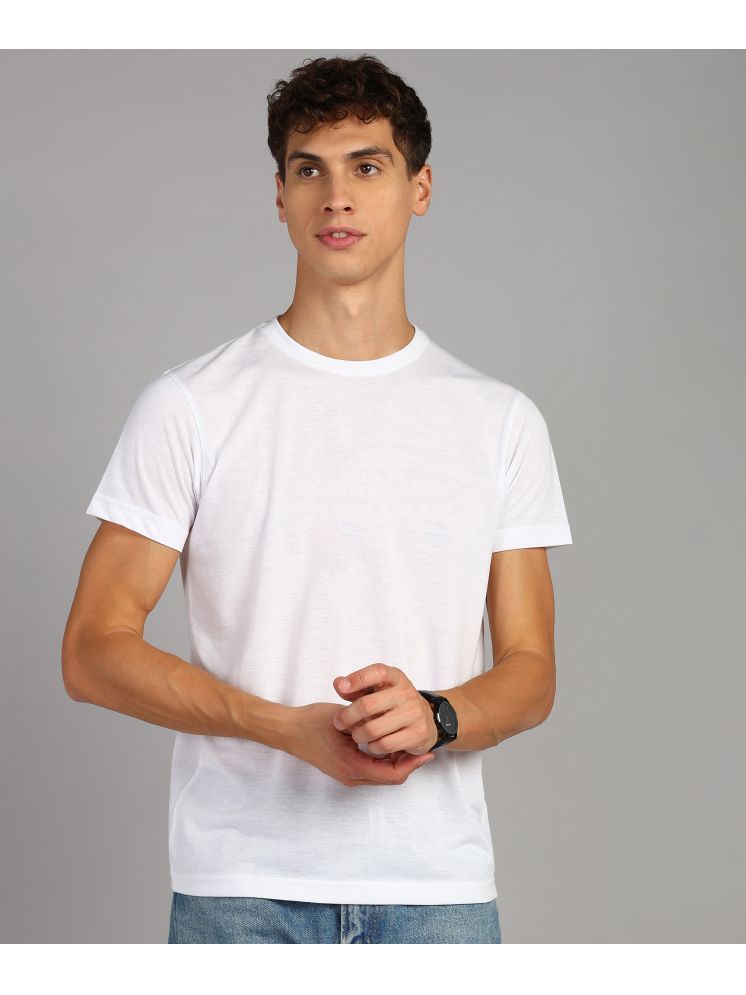     			XFOX Cotton Blend Regular Fit Solid Half Sleeves Men's Round T-Shirt - White ( Pack of 1 )