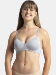 Jockey Light Grey Nylon Lightly Padded Women's T-Shirt Bra ( Pack of 1 )