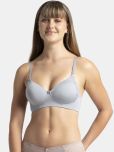 Jockey Light Grey Nylon Lightly Padded Women's T-Shirt Bra ( Pack of 1 )