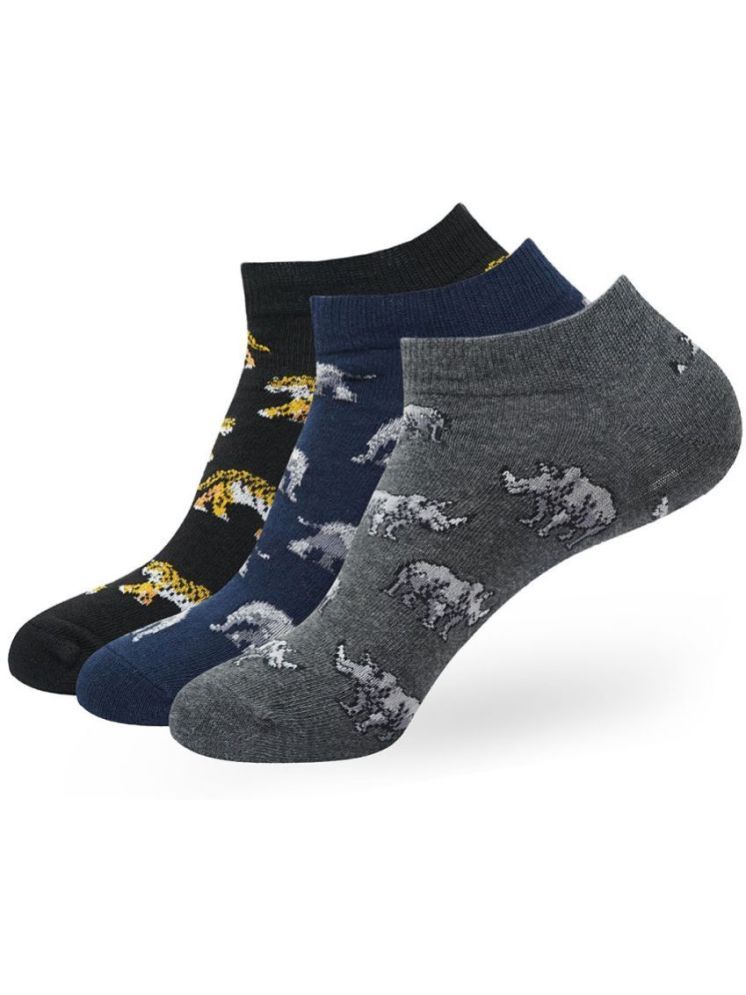     			Balenzia Cotton Blend Men's Printed Multicolor Low Cut Socks ( Pack of 3 )