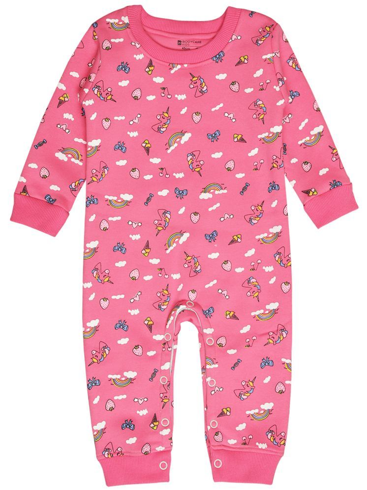     			Bodycare Deep Pink Fleece Rompers For Baby Girl ( Pack of 1 )