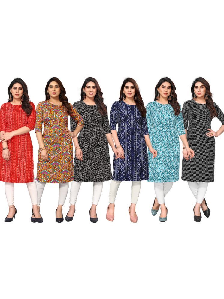     			KETAKI FASHION Crepe Printed Straight Women's Kurti - Multicolor6 ( Pack of 6 )