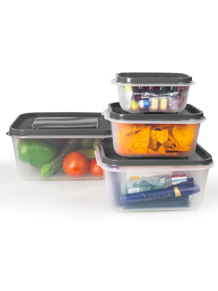     			PearlPet PP containers Plastic Black Multi-Purpose Container ( Set of 4 )