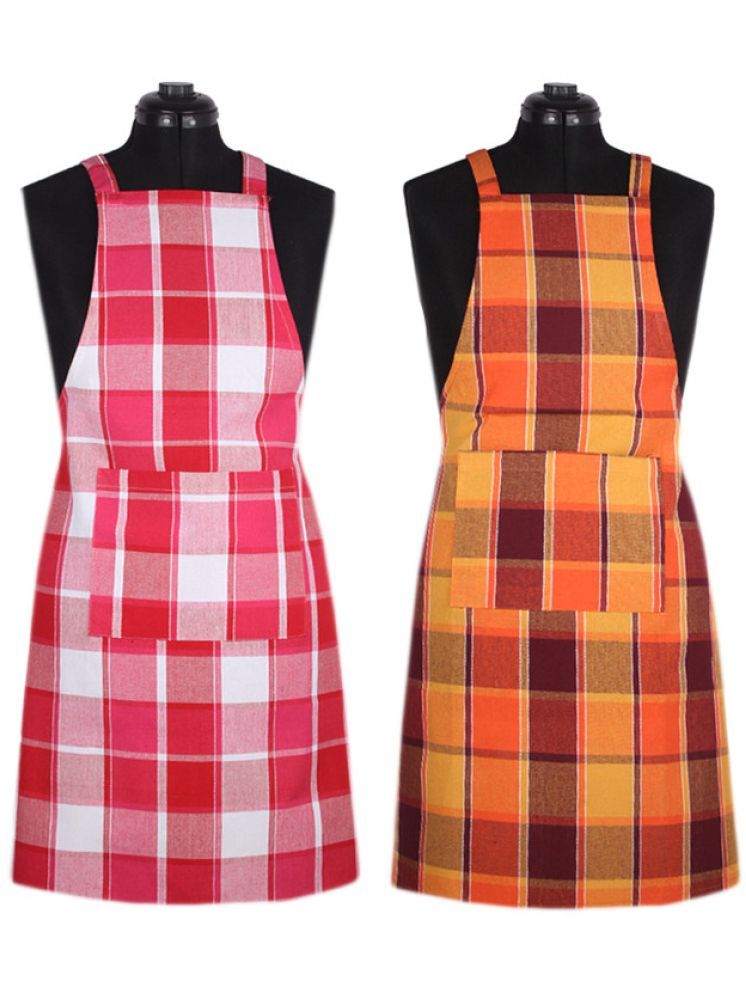     			SBN New Life Style Cotton Checks Kitchen Apron with 1 Center Pocket ( Pack of 2 )