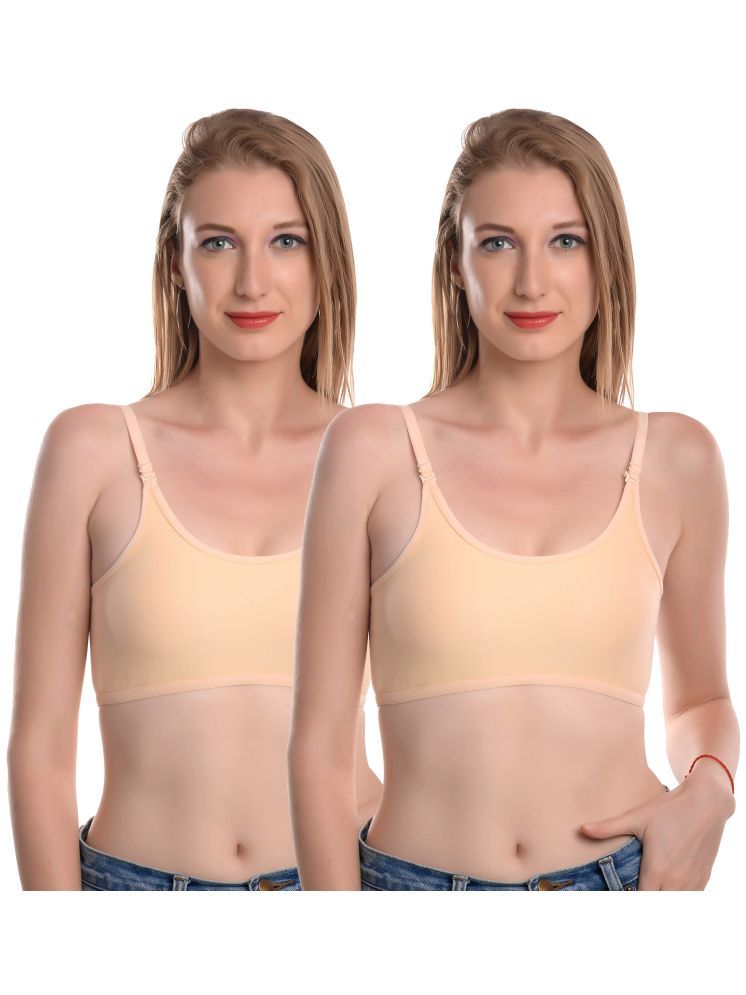     			Viral Girl Beige Cotton Non Padded Women's Teenage Bra ( Pack of 2 )