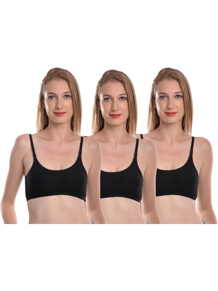     			Viral Girl Pack of 3 Cotton Non Padded Women's Teenage Bra ( Black ) MV-KINJAL-BLACK-SETOF3