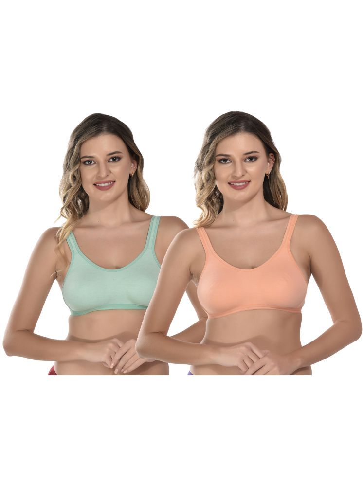     			Viral Girl Green Cotton Non Padded Women's Everyday Bra ( Pack of 2 )