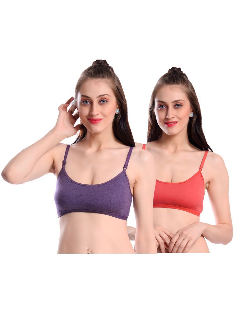     			Viral Girl Purple Cotton Non Padded Women's Teenage Bra ( Pack of 2 )