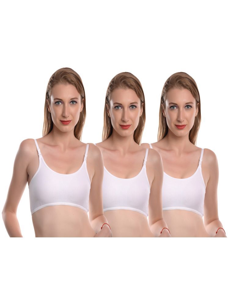     			Viral Girl White Cotton Non Padded Women's Teenage Bra ( Pack of 3 )