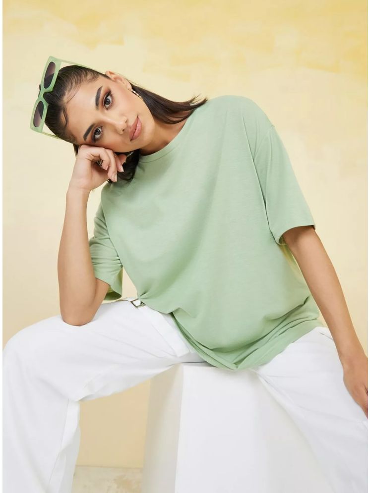     			curvy comfort Mint Green Cotton Women's T-Shirt ( Pack of 1 )