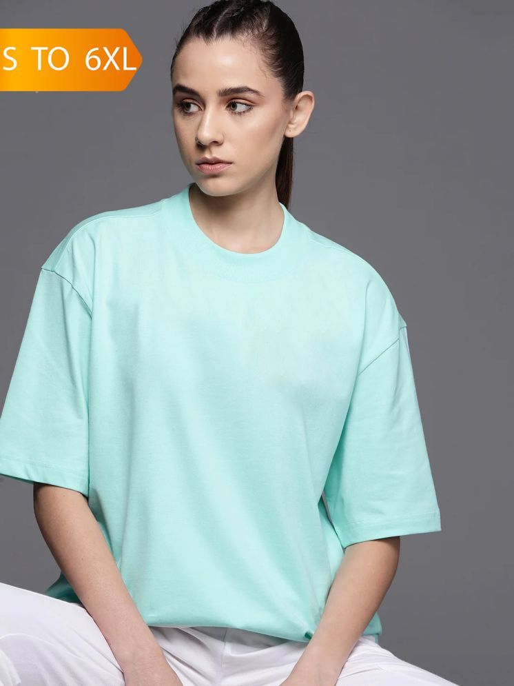     			curvy comfort Sea Green Cotton Women's T-Shirt ( Pack of 1 )