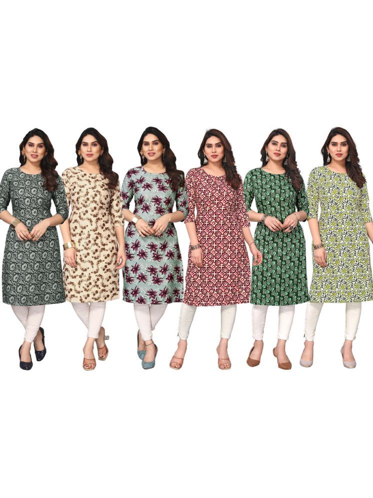     			KETAKI FASHION Crepe Printed Straight Women's Kurti - Multicolor3 ( Pack of 6 )