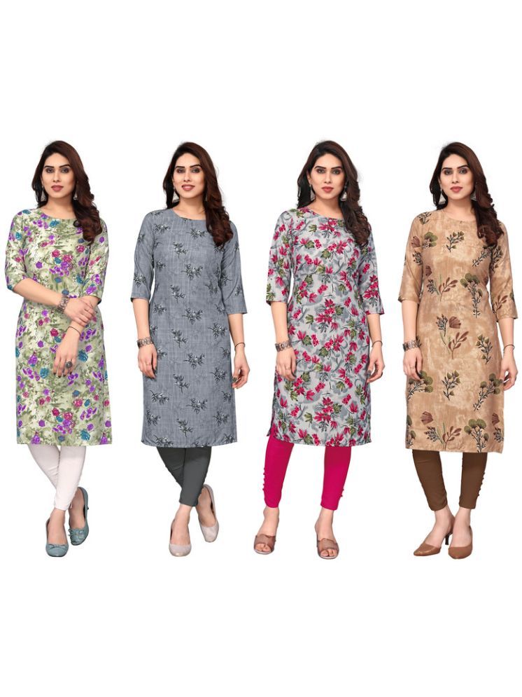     			KETAKI FASHION Crepe Printed Straight Women's Kurti - Multicolor8 ( Pack of 4 )