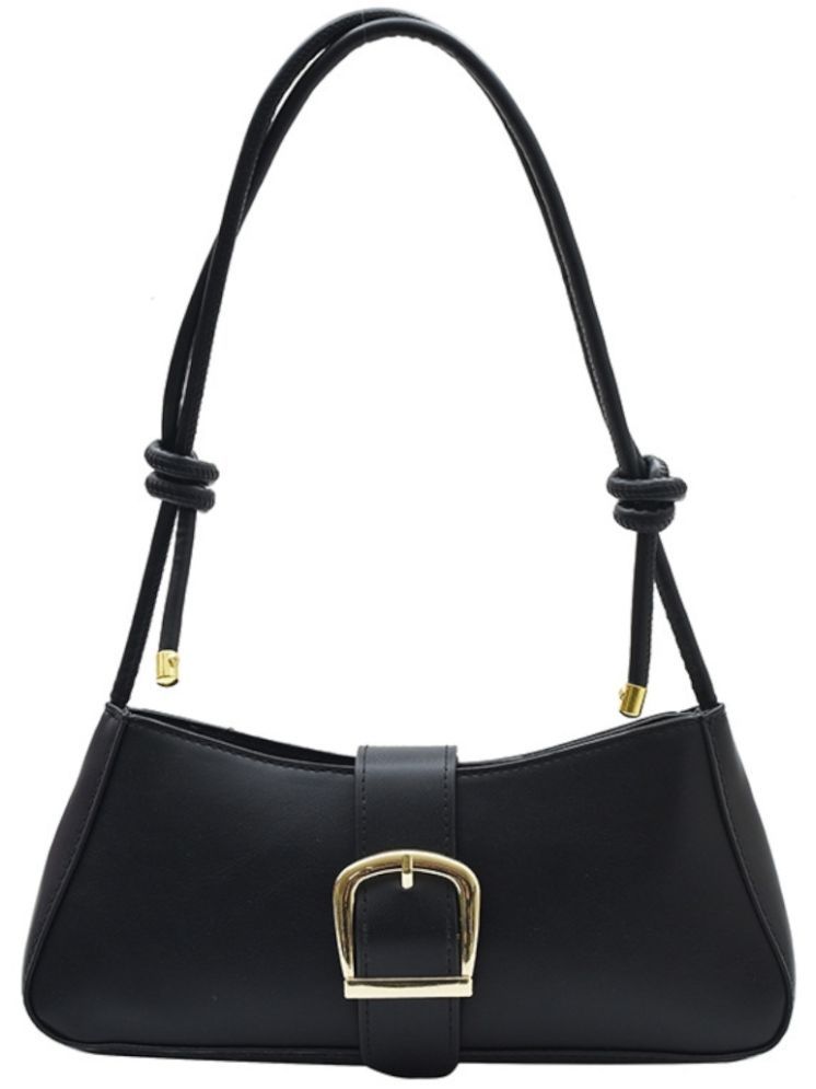     			Santorini Black Faux Leather Sling Bag