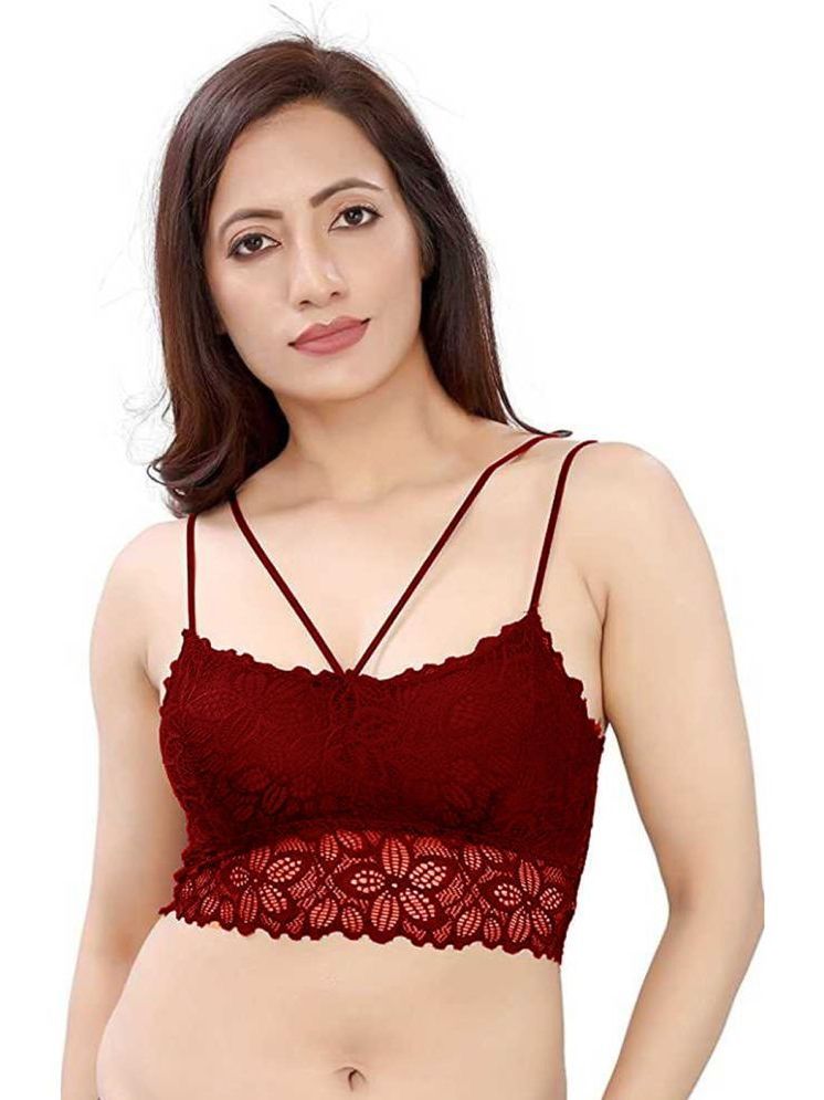     			ComfyStyle Lace Removable Padding Women's Bralette Bra ( Maroon ) BRA