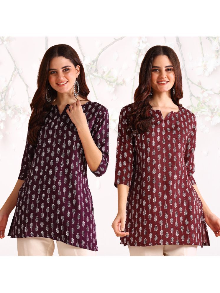     			DSK STUDIO Viscose Printed Straight Women's Kurti - Multicoloured ( Pack of 2 )