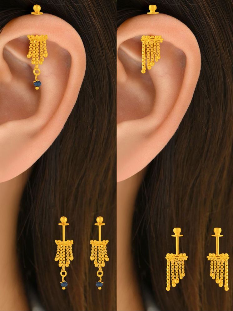     			Drashti Collection Golden EarCuff Earrings ( Pack of 2 )