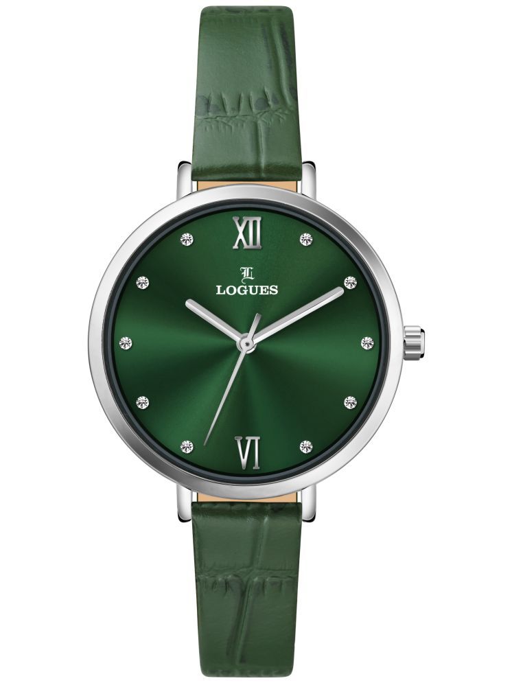     			LOGUES WATCHES Analog Green Dial Women'S Watch | L E 685 Sl-10 | 3 ATM Water Resistant