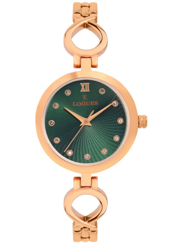     			LOGUES WATCHES Analog Green Dial Women'S Watch | L E 708 Wm-10 | 3 ATM Water Resistant