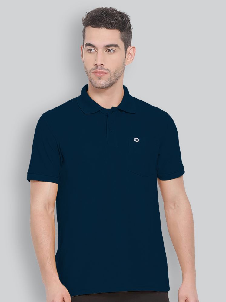     			Lux Nitro Cotton Blend Regular Fit Solid Half Sleeves Men's Polo T Shirt - Navy ( Pack of 1 )