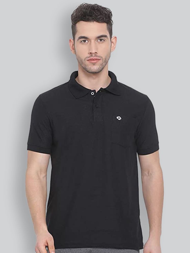     			Lux Nitro Cotton Blend Regular Fit Solid Half Sleeves Men's Polo T Shirt - Black ( Pack of 1 )