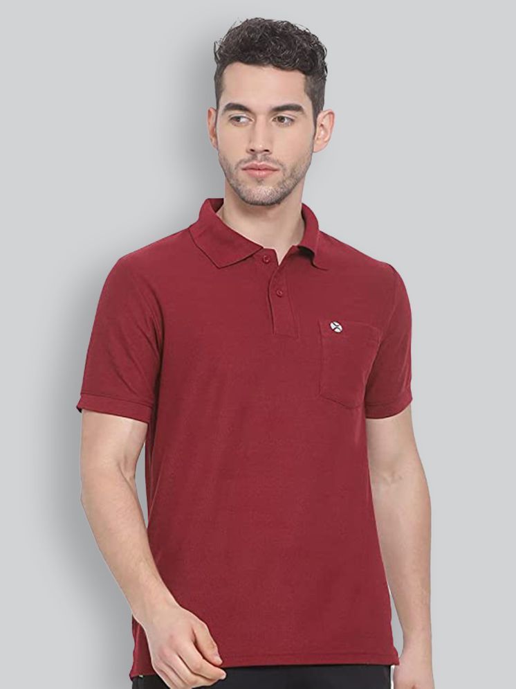     			Lux Nitro Pack of 1 Cotton Blend Regular Fit Solid Half Sleeves Men's Polo T Shirt ( Maroon )