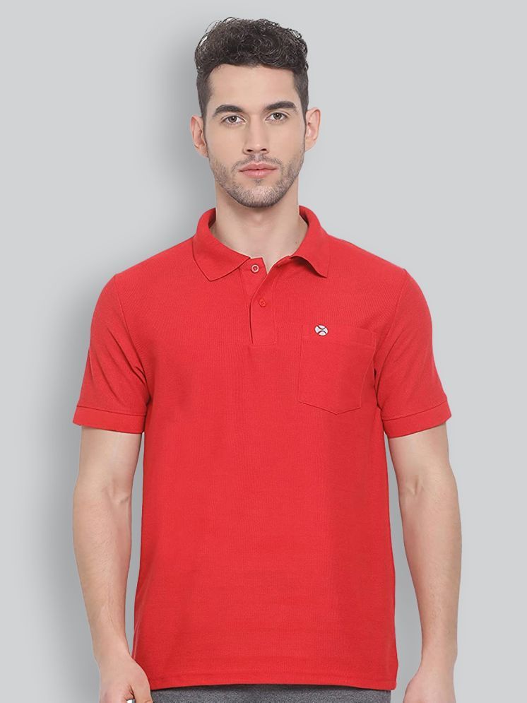     			Lux Nitro Pack of 1 Cotton Blend Regular Fit Solid Half Sleeves Men's Polo T Shirt ( Red )