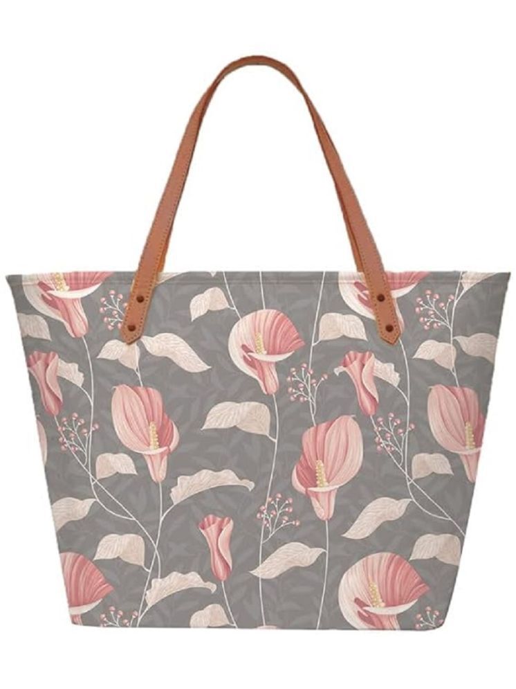     			Lychee Bags Light Grey Canvas Tote Bag