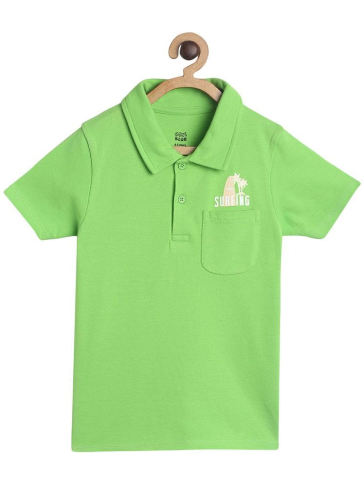     			MINI KLUB Green Cotton Round Neck Boys T-Shirt ( Pack of 1 )