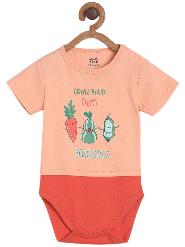     			MINI KLUB Peach Cotton Bodysuit For Baby Boy ( Pack of 1 )