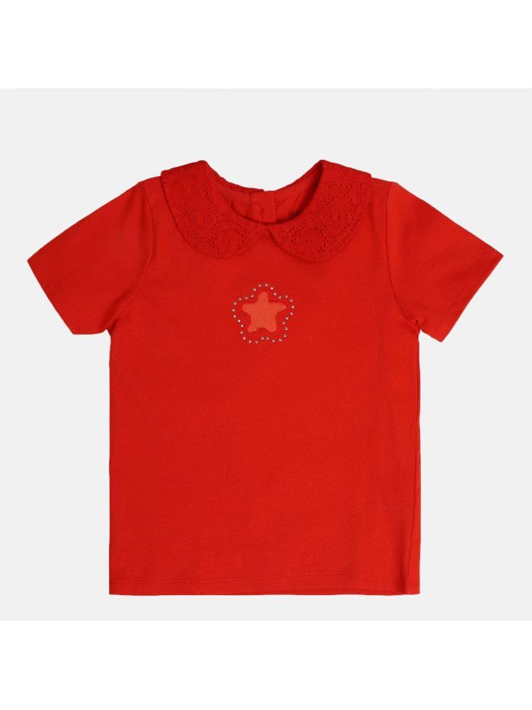     			MINI KLUB Red Cotton Girls Top ( Pack of 1 )