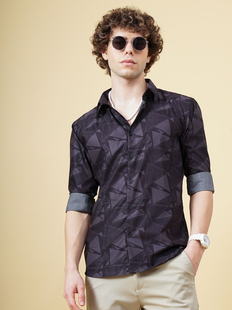     			Paul Street Polyester Slim Fit Printed Rollup Sleeves Men's Casual Shirt - Black ( Pack of 1 )