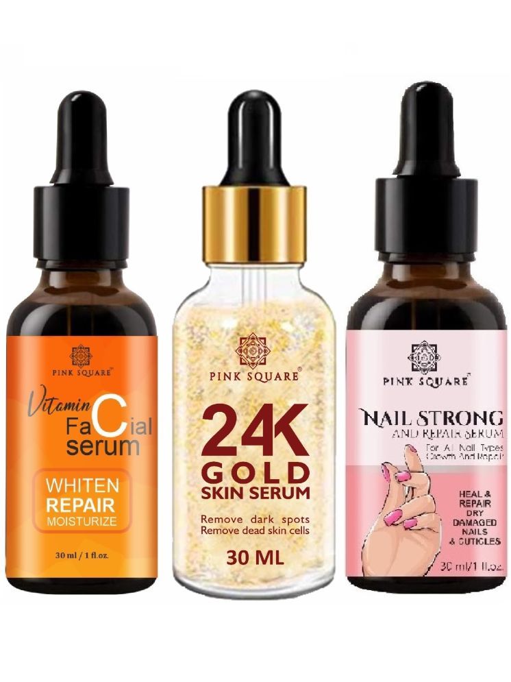     			Vitamin C Face Serum, 24K Gold Facial Serum & Nail Strong and Repair Serum (Each,30ml) Combo of 3