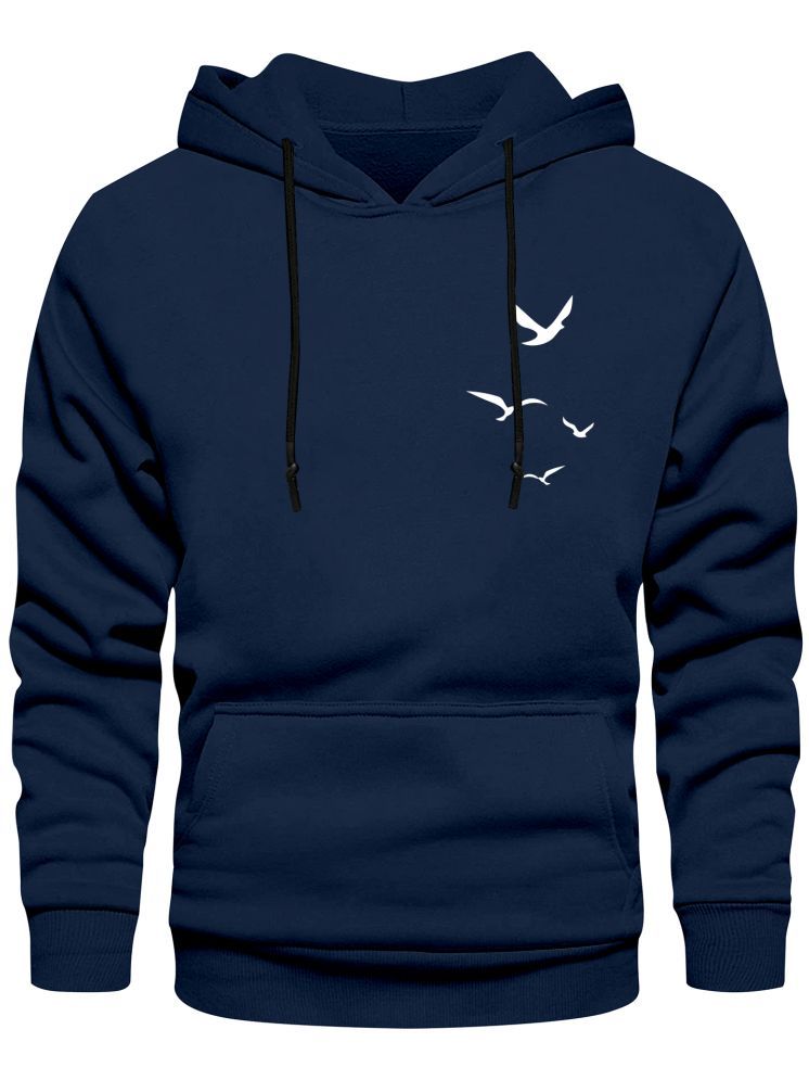     			fashion and youth Cotton Blend Hooded Men's Sweatshirt - Navy ( Pack of 1 )