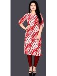 Designer Dreams Crepe Printed A-line Women's Kurti - Red ( Pack of 2 )