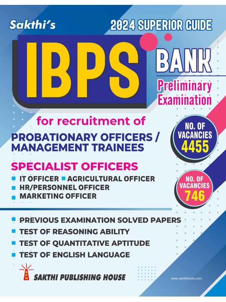     			IBPS Probationary Officers / Management Trainees & Specialist Officers Preliminary Examination Book 2024