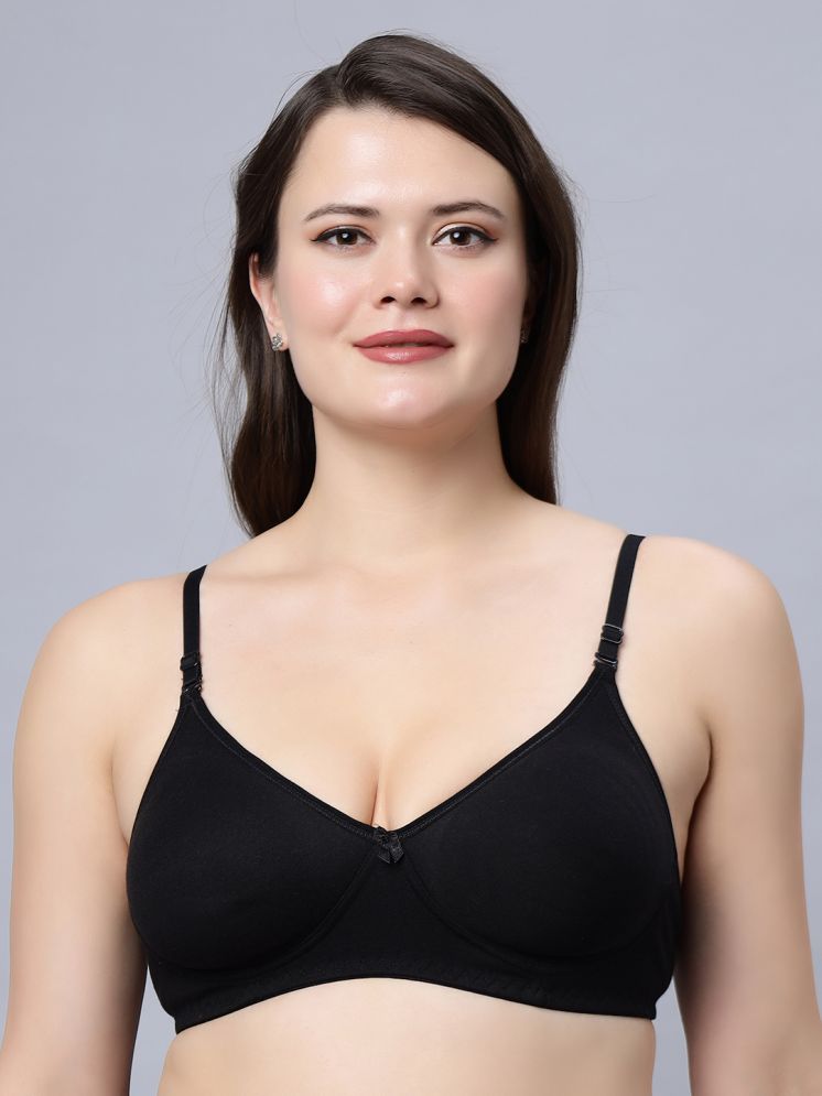     			IN CARE LINGERIE Black Cotton Blend Non Padded Women's Everyday Bra ( Pack of 1 )