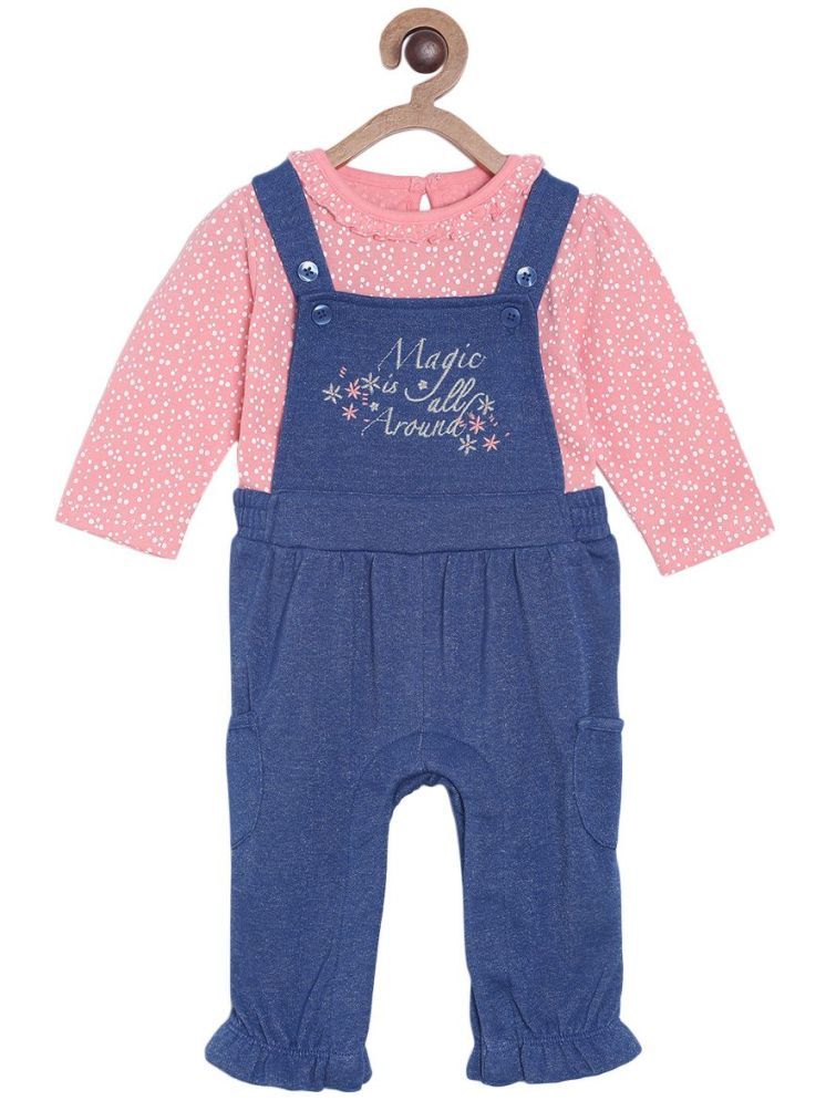     			MINI KLUB Pack of 1 Baby Girls Cotton Dungaree Sets ( Navy )