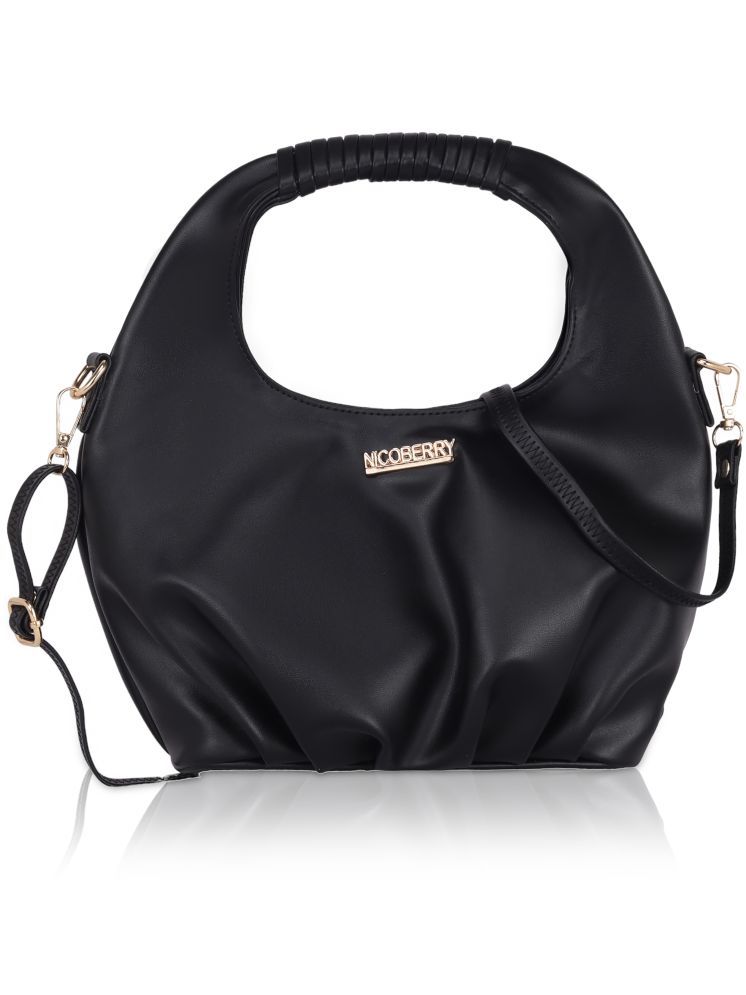     			Nicoberry Black PU Sling Bag