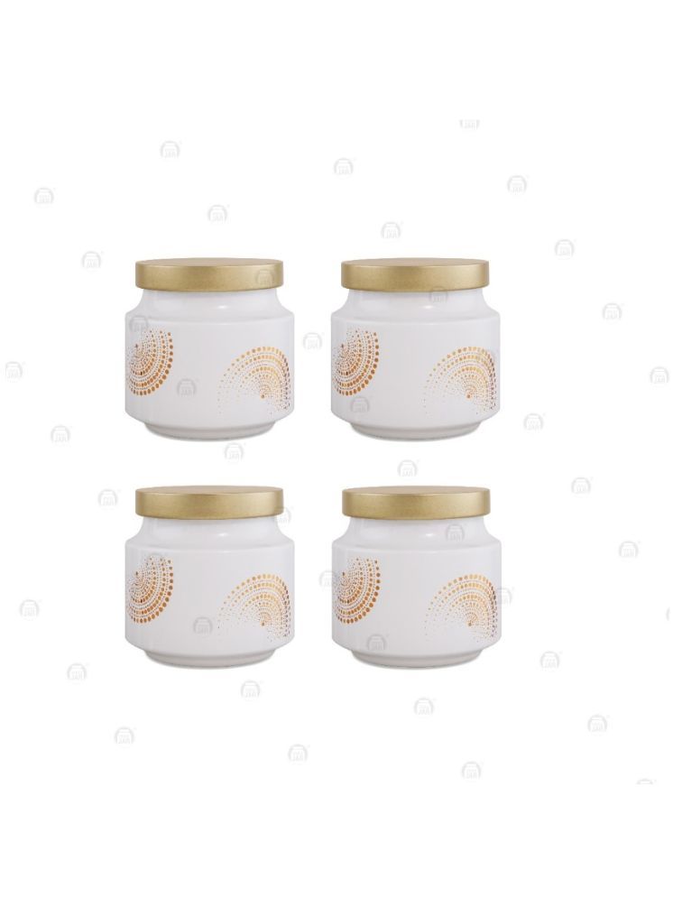     			CROCO JAR Glass Gold Cookie Container ( Set of 4 )