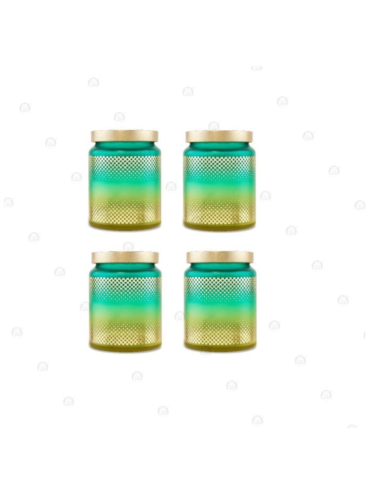     			CROCO JAR Glass Gold Cookie Container ( Set of 4 )