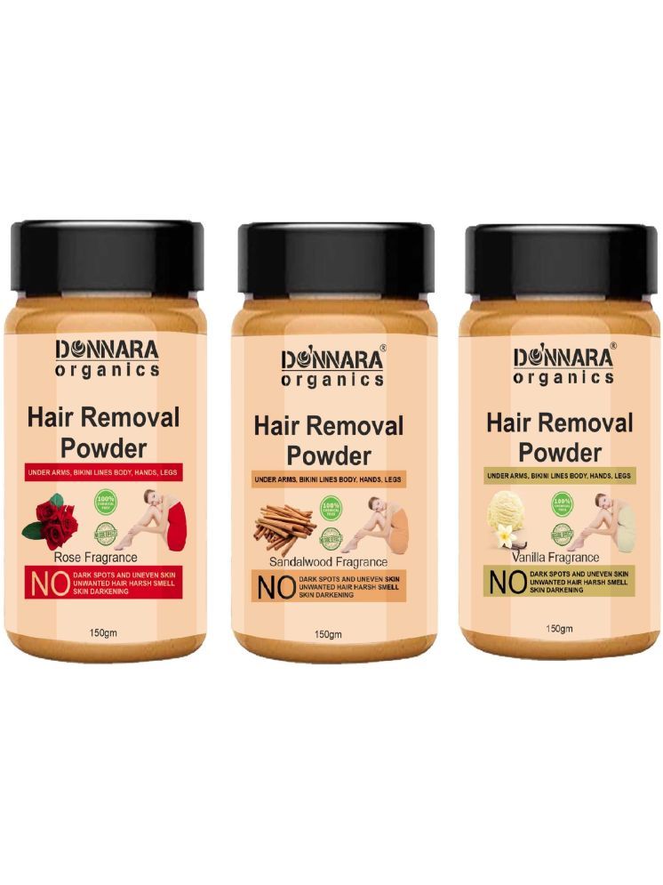     			Donnara Organics Natural Hair Removal Powder for Men & Women 150 ( Pack of 3 )