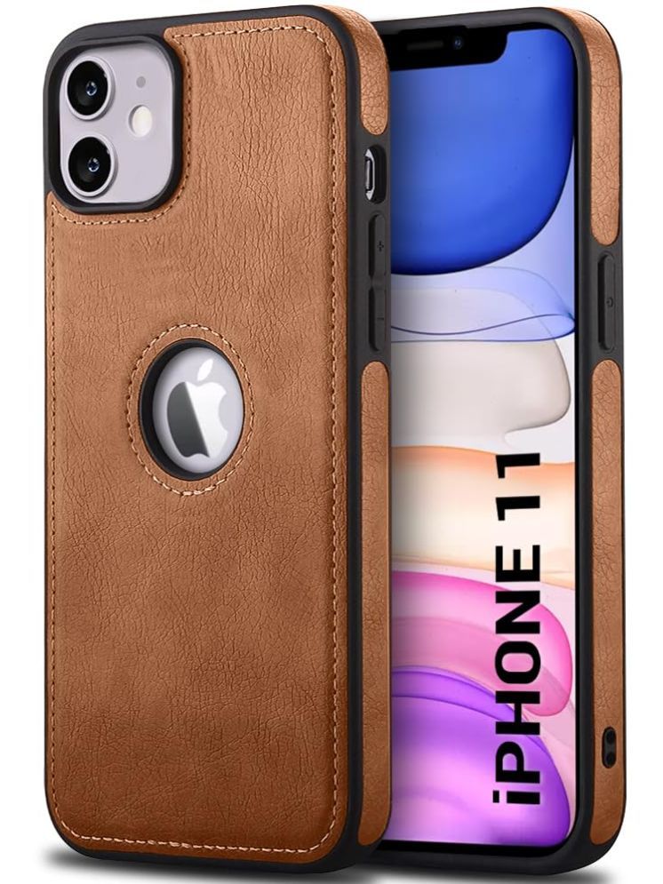     			Gemesha Plain Cases Compatible For Leather Apple Iphone 11 ( Pack of 1 )