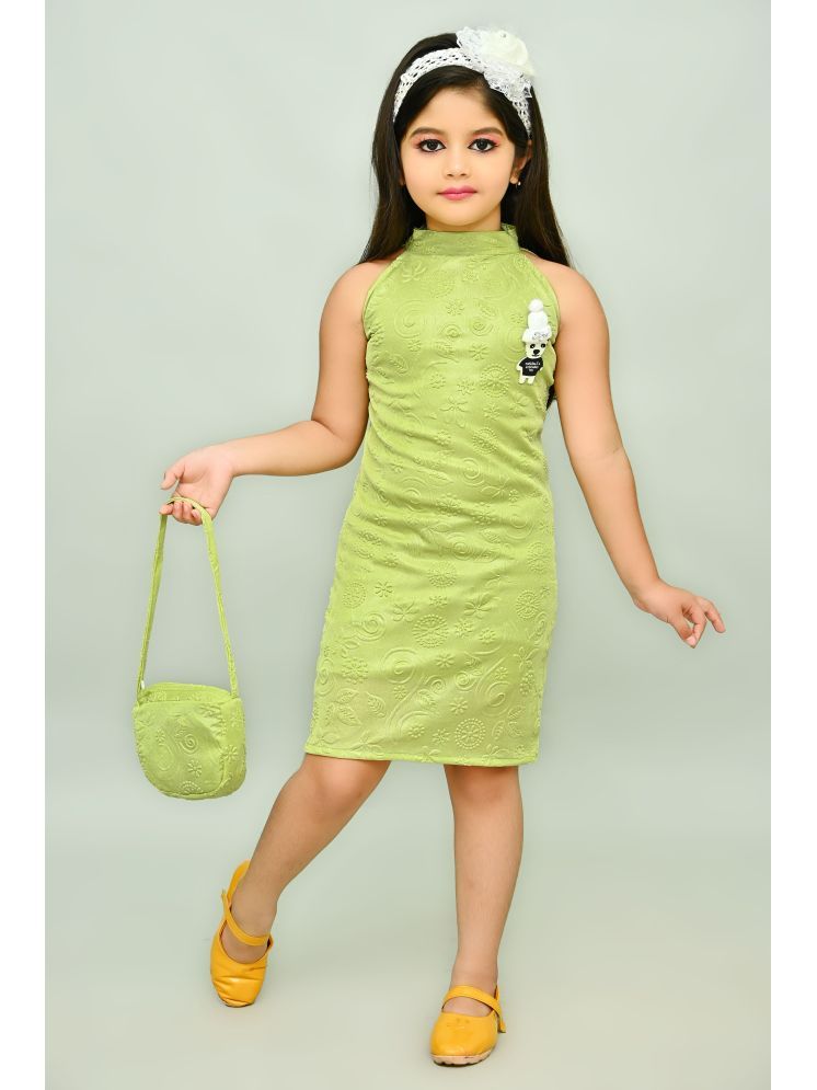     			JCT DRESSES Light Green Crepe Girls A-line Dress ( Pack of 1 )