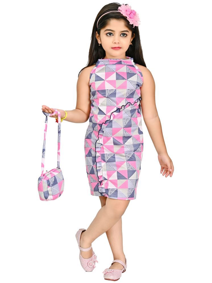     			JCT DRESSES Pink Crepe Girls A-line Dress ( Pack of 1 )