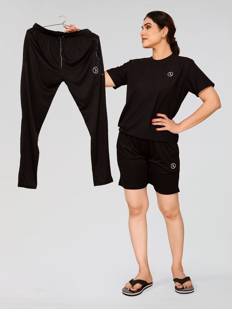     			Kashvi Black Polyester Solid Tracksuit - Pack of 1