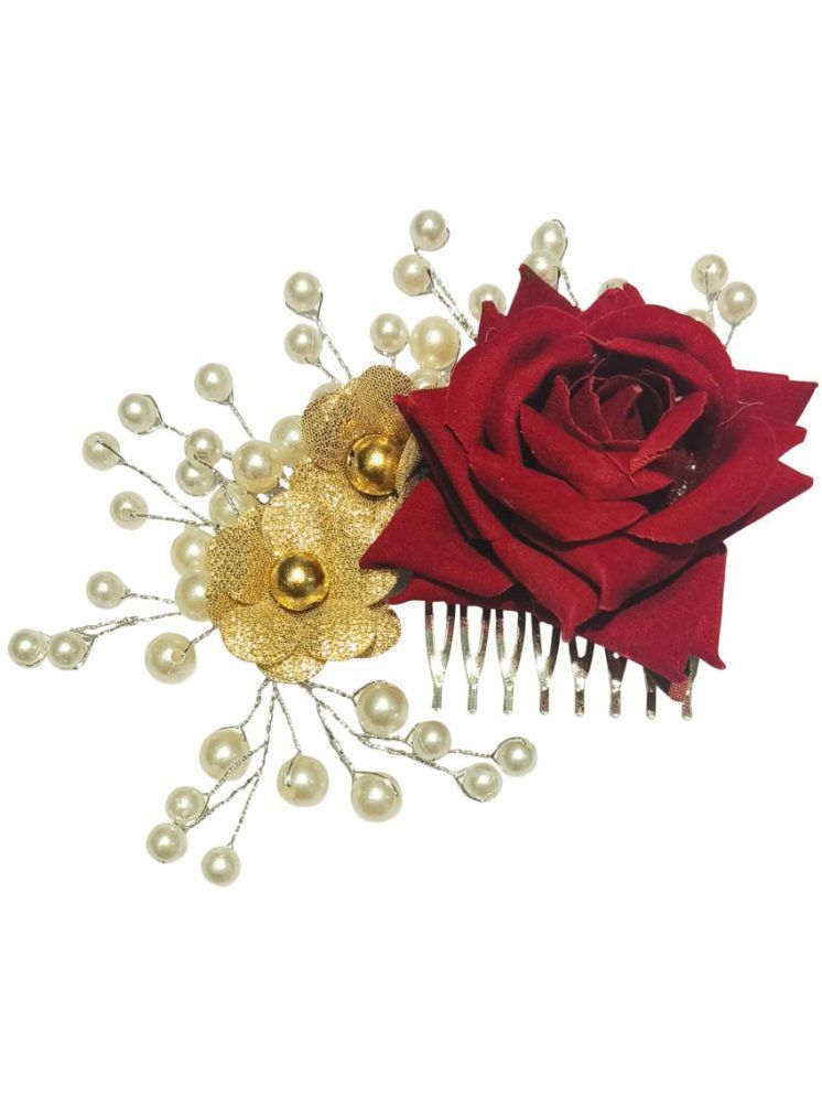     			La Belleza Red Women's Hair Clip ( Pack of 1 )