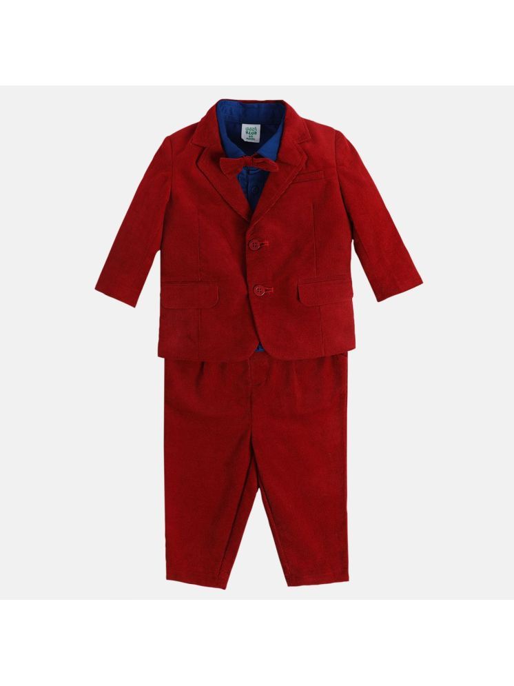     			MINI KLUB Red Cotton Baby Boy Shirt & Trouser ( Pack of 1 )